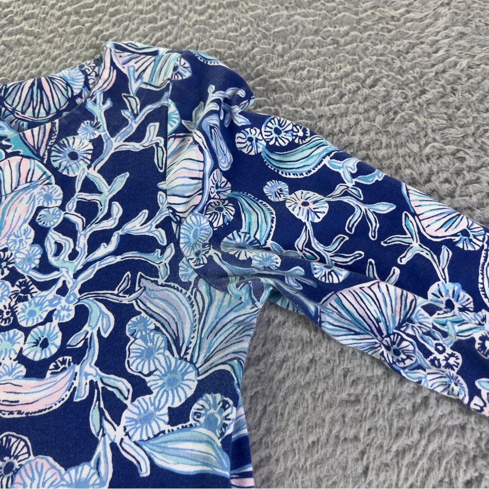 Lilly Pulitzer Bay Dress Womens Small Blue Lapis Lazuli Beach Shells Colorful - Picture 7 of 11